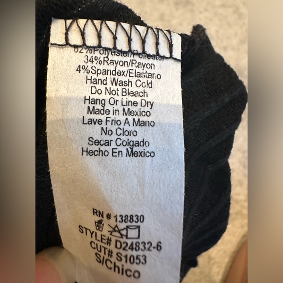 NWT - Mikey & Joey - Black Ribbed Knit Short Sleeve Dress - Ruffle Trim - Size S - Picture 9 of 9